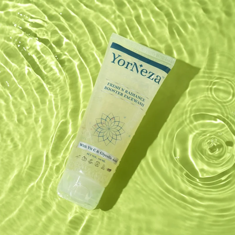 YORNEZA Fresh N Radiance Booster Face Wash with 2% Vitamin C + 4% Glycolic acid For Glowing & Brightening Skin | Remove Dark Spots, Acne & Sun Tan | All Skin Types | Women & Men | 100ml