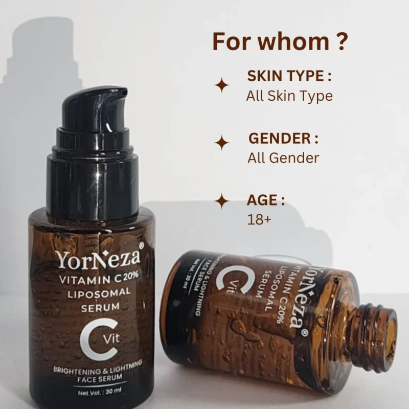 YorNeza Vitamin C 20% Liposomal Face Serum, 30 ml, Brightening & Lightening